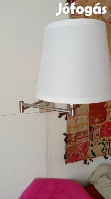 Falikar új fehér lámpa búrával ezüst színű