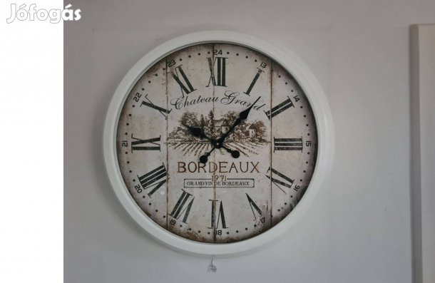 Falióra fehér kerettel Bordeaux felirattal 70 cm