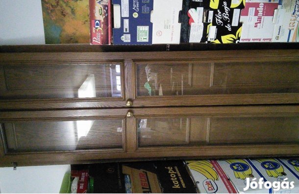 Falisínes szétszerelt üvegajtós 8 polcos szekrény 278x100x40 konzol