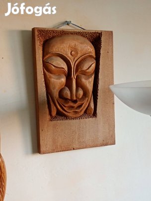 Falra akasztható fából faragott Buddha 28000ft óbuda