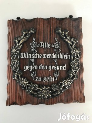 Falra akasztható német nyelvű házi áldás fa lapon