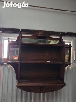 Falra akasztható polc, kis tükörrel