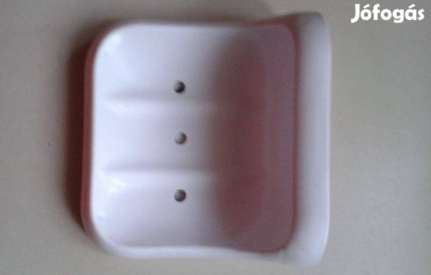 Falra szerelhető hófehér műanyag szappantartó, fürdőszobai kellék, új