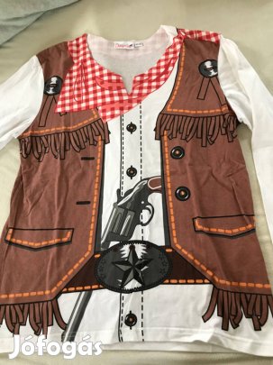 Farsangi Cowboy póló, jelmez 48-50 méret