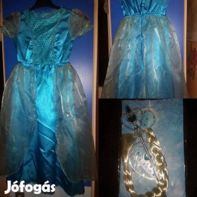 Farsangra! Szép Frozen Jégvarázs - Elsa jelmez+ kiegészítők! 98-104