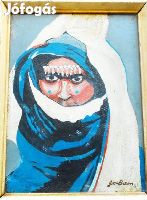 Fatima kendőben festmény kép szignált