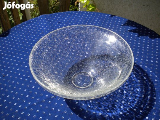 Fátyol / kraklé üvegtál asztalközép