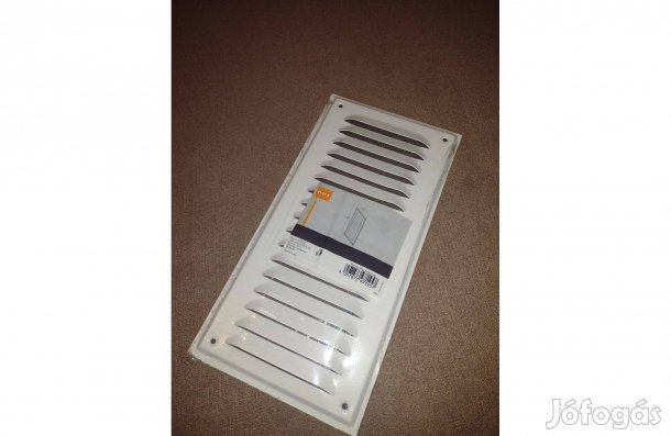 Fedőrács szellőző rács alumínium 15 cm x 30 cm fehér, szúnyoghálós