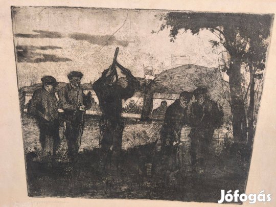 Fegyvergondozás , rézkarc