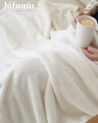 Fehér 150x200cm puha takaró wellsoft ágytakaró pléd Monivel