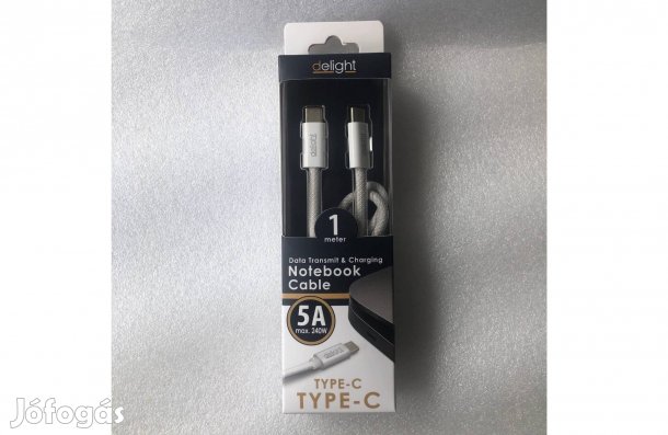 Fehér Adatkábel Notebook töltőkábel - Type-C / Type-C - 1 m - 5 A