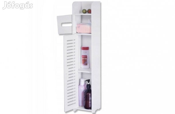 Fehér Fürdőszoba szekrény ajtós szekrény WC-papír tartóval 80x17x15cm