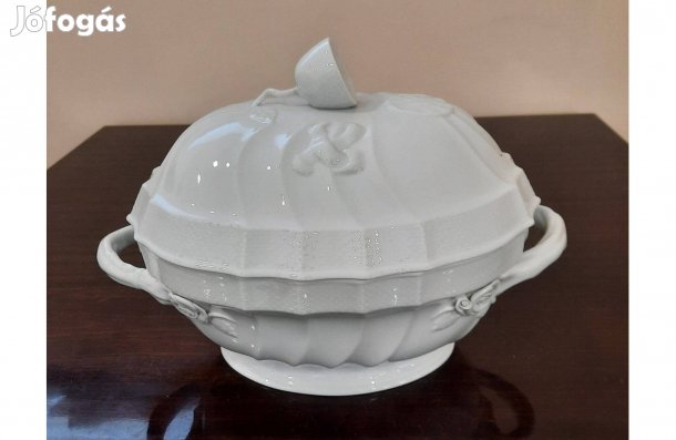 Fehér Herendi porcelán citrom fogós leveses tál eladó!