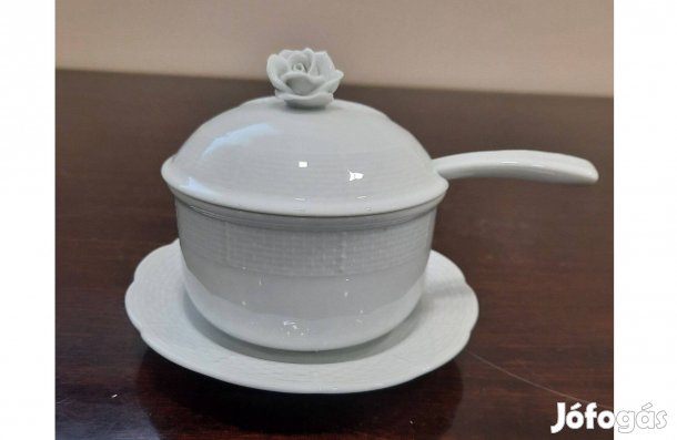 Fehér Herendi porcelán cukortartó kanállal eladó!