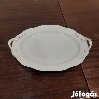 Fehér Herendi porcelán füles pecsenyés, húsos kínáló tál eladó 