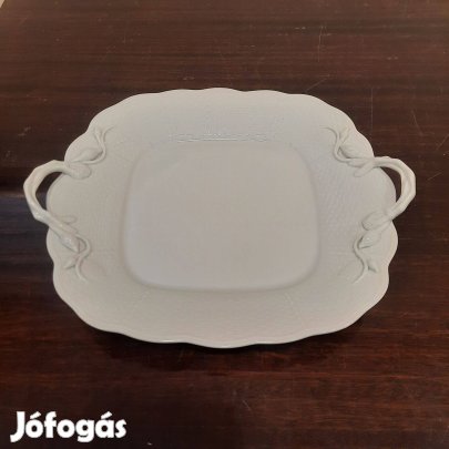 Fehér Herendi porcelán füles süteményes kínáló tál