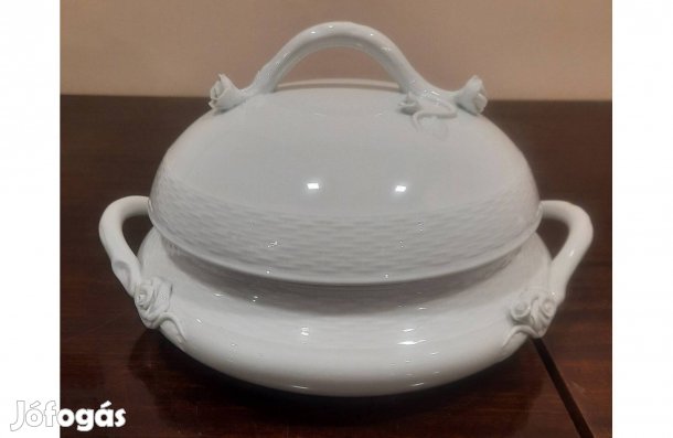 Fehér Herendi porcelán pörköltes, főzelékes tál eladó