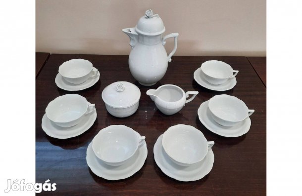 Fehér Herendi porcelán teáskészlet, teás készlet eladó!