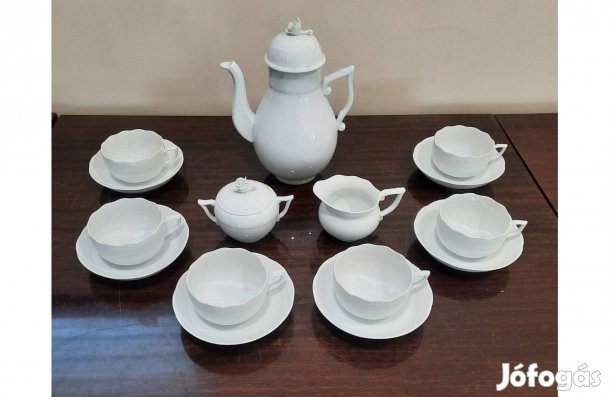 Fehér Herendi porcelán teáskészlet, teás készlet eladó!