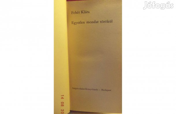 Fehér Klára: Egyetlen mondat törökül