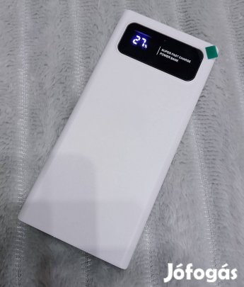 Fehér Powerbank tartalék hordozható pót akkumulátor 10000mAh