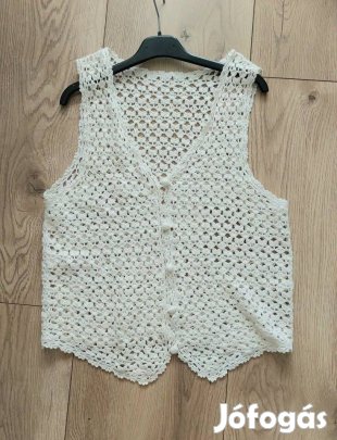 Fehér, M-es horgolt mellény, St.Michael márka