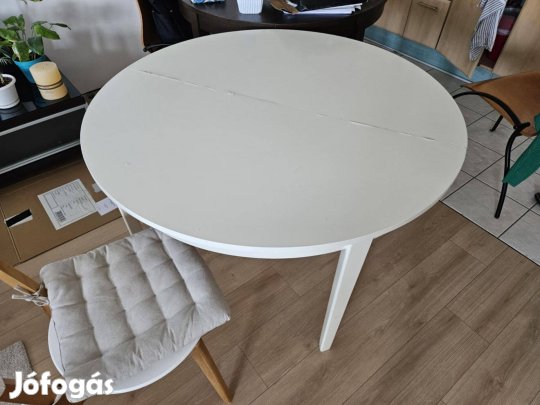Fehér, kerek, kinyitható asztal áron alul eladó költözés miatt