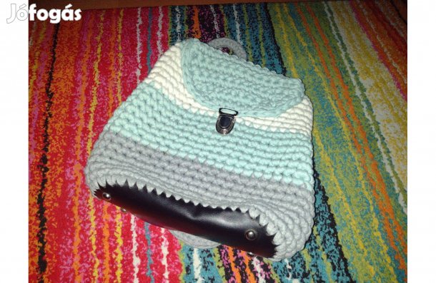 Fehér, szürke, világoskék Női háti táska, hátizsák,