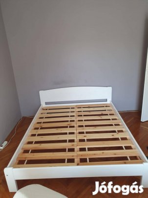 Fehér ágykeret + ágyrács, 160x200 cm