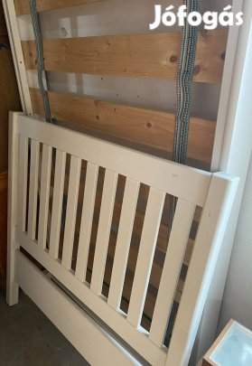 Fehér ágykeret erős ágyráccsal 90X200 cm