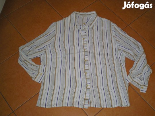 Fehér alapon csíkos női ing blúz XL-es XL 100% viszkóz