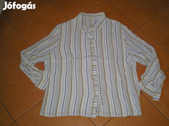 Fehér alapon csíkos női ing blúz XL-es XL 100% viszkóz