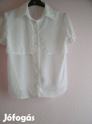 Fehér blúz S méret Mellbősége: 88 cm, hossza: 60 cm