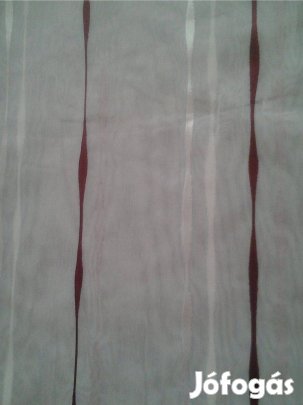 Fehér-bordó új hullám mintás függöny (2,9m x 280 cm)