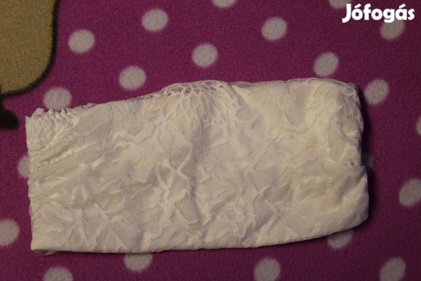 Feher csipke bandeau, csikmelltarto, S, Uj