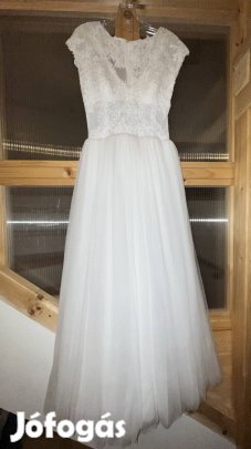 Fehér egyrészes báli ruha, M-L