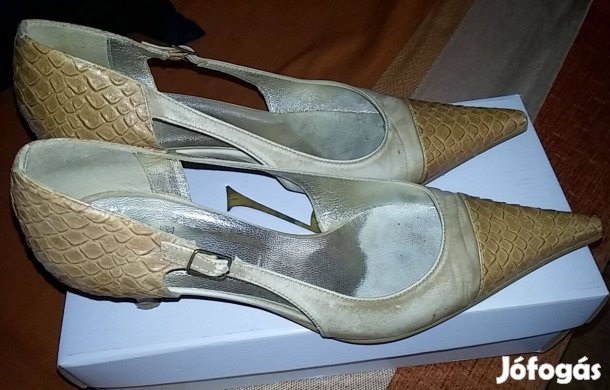 Fehér és drapp bőrcipő 38-as