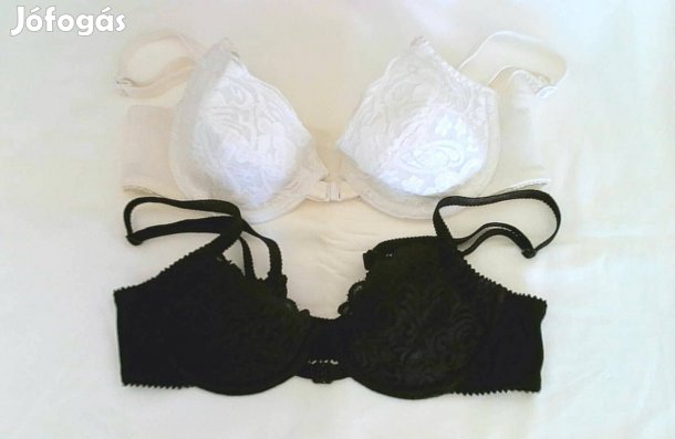 Fehér és fekete csipkés melltartó szett 75A 1.000/db