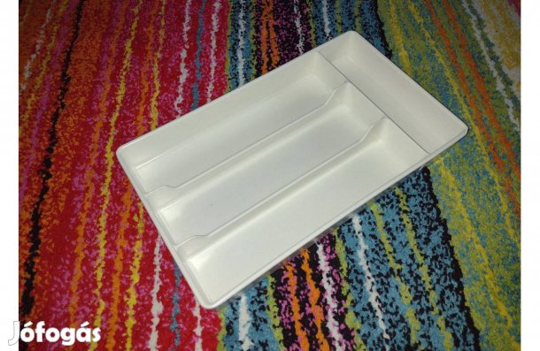 Fehér evőeszköz tartó fiók, masszív