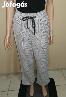 Fehér-fekete mintás, finoman csillámos nadrág Asian L (EU ML)