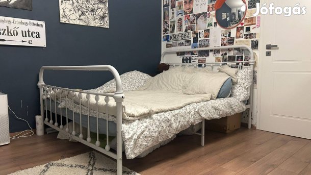 Fehér fém ágykeret 160x200