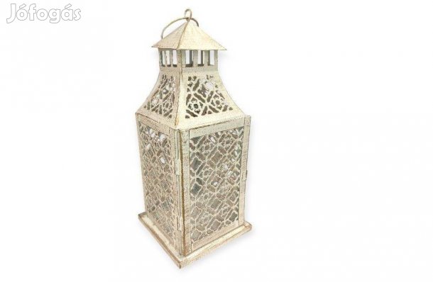 Fehér fém nyári lámpás ajtóval