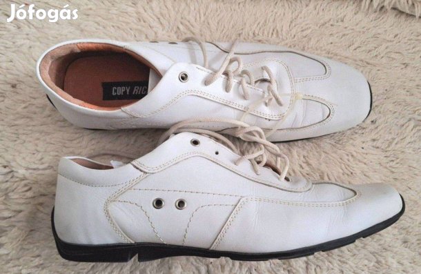 Fehér férfi bőrcipő teljesen új, bontatlan állapotban 44-es méretben