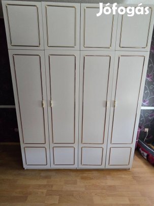Fehér hálószobai szekrénysor (188 cm széles x 238 cm magas, szétszedhő