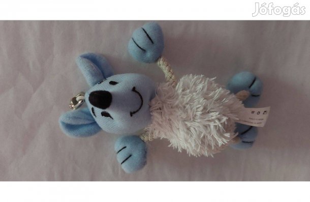 Fehér hasú szürke plüss kisegér a fején kulcstartóval, stb. eladó