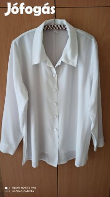 Fehér hosszú ujjú blúz 50-es méretű