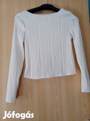 Fehér hosszú ujjú fehér blúz S