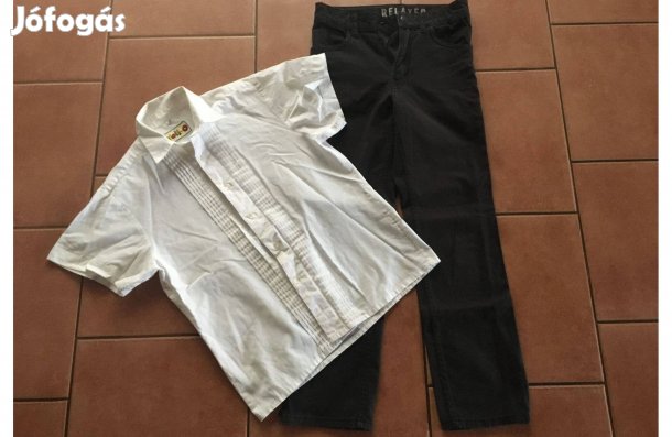 Fehér ing fekete nadrággal! 134-140
