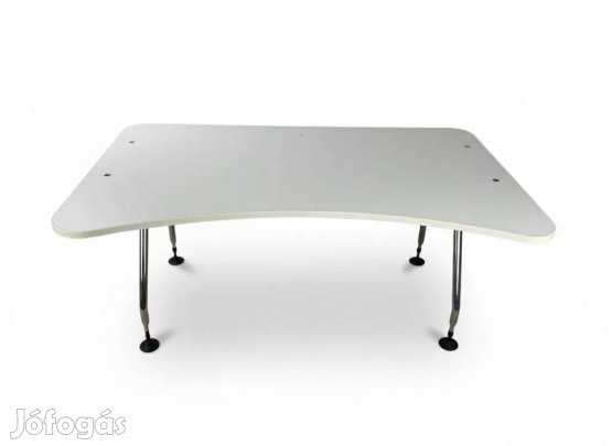Fehér íróasztal, fém lábakkal, 160x80 cm - hasznát irodabútor