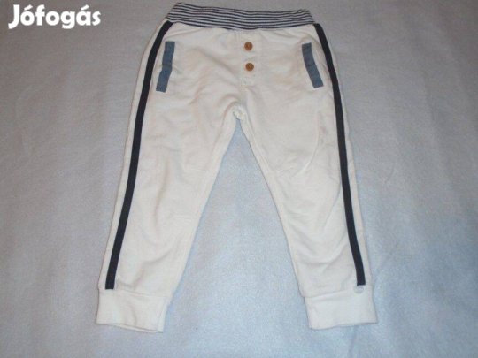 Fehér jogger szabadidőnadrág 12-18 hó (méret 86)